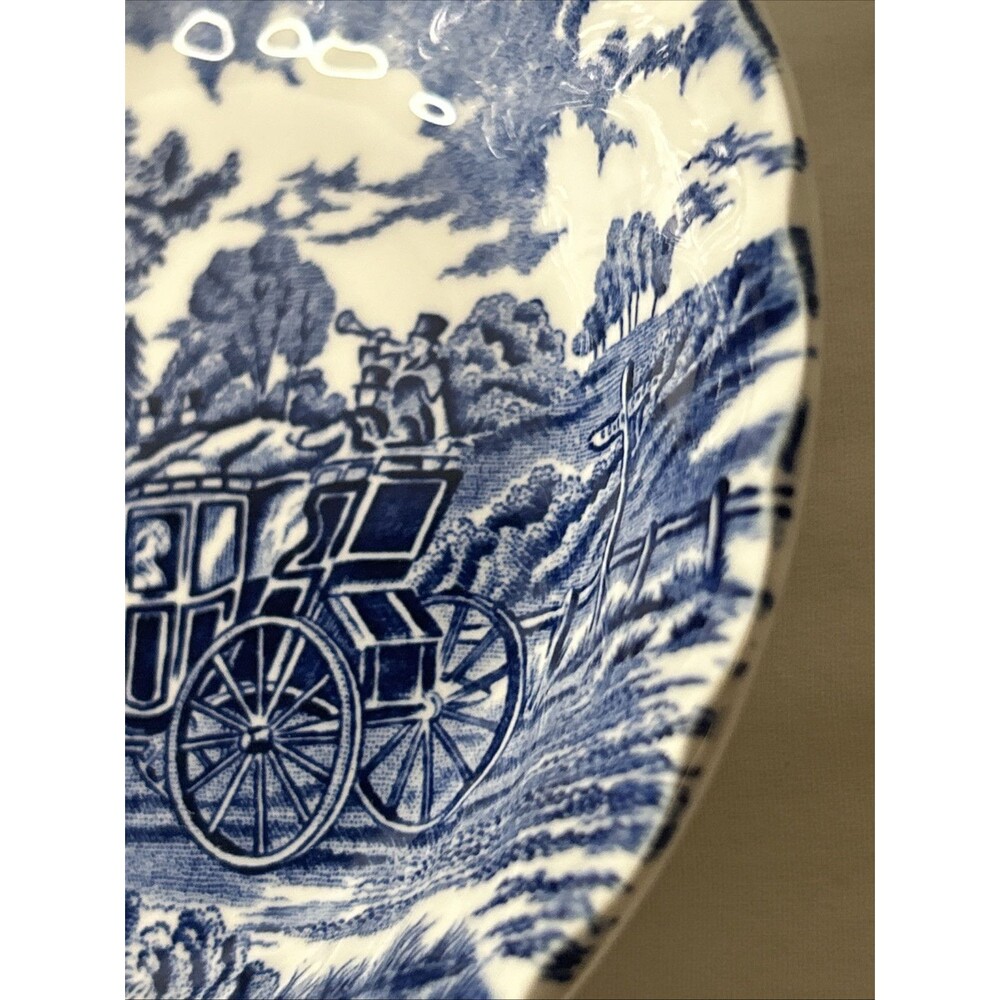 Vintage Myott Staffordshire England Royal Mail Blue Berry Dessert Bowls Lot Of 2 - Picture 5 of 11
